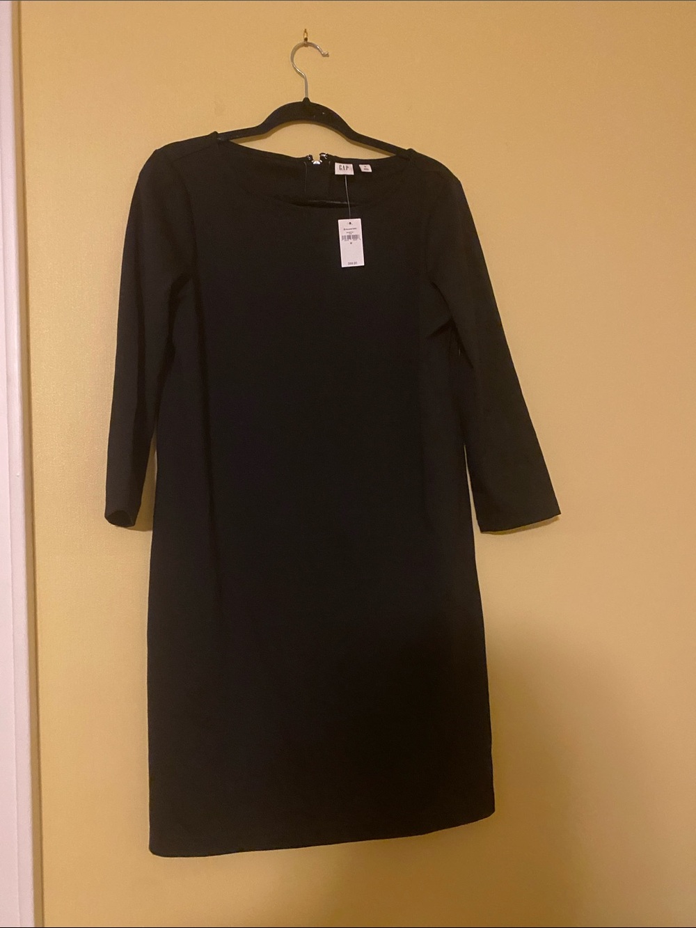 GAP Black Mini Dress with 3/4 Sleeves
